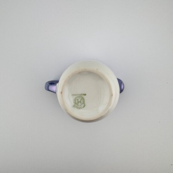 Vintage Noritake Lusterware Hand Painted Creamer Blue Floral Japanese - Picture 8 of 8